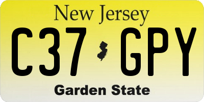 NJ license plate C37GPY