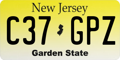 NJ license plate C37GPZ