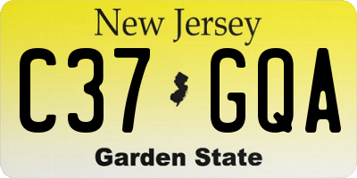 NJ license plate C37GQA