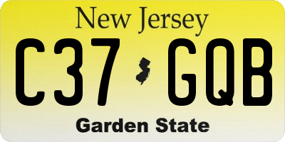 NJ license plate C37GQB