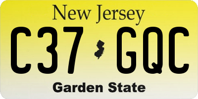 NJ license plate C37GQC