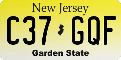 NJ license plate C37GQF