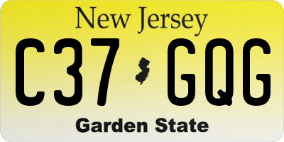 NJ license plate C37GQG