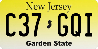 NJ license plate C37GQI