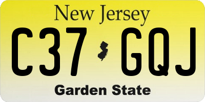 NJ license plate C37GQJ