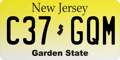 NJ license plate C37GQM