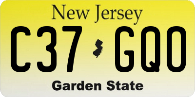 NJ license plate C37GQO