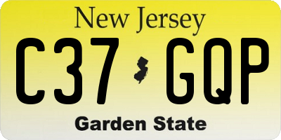 NJ license plate C37GQP