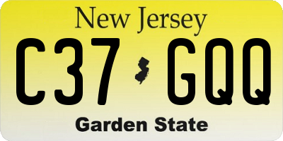 NJ license plate C37GQQ