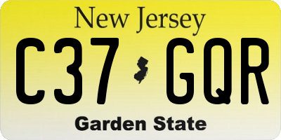 NJ license plate C37GQR