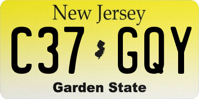 NJ license plate C37GQY
