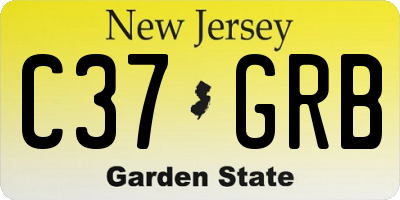NJ license plate C37GRB