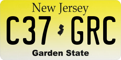 NJ license plate C37GRC