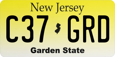NJ license plate C37GRD