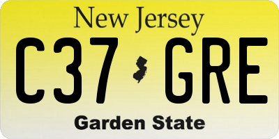 NJ license plate C37GRE