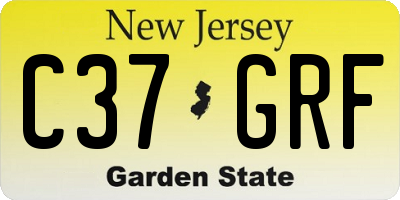 NJ license plate C37GRF