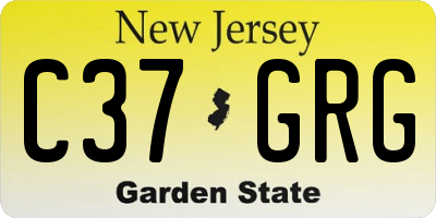 NJ license plate C37GRG
