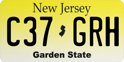 NJ license plate C37GRH