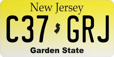 NJ license plate C37GRJ