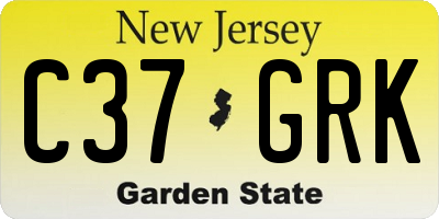 NJ license plate C37GRK