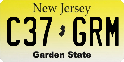 NJ license plate C37GRM