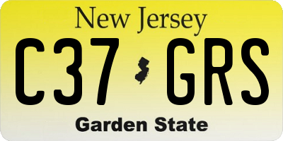 NJ license plate C37GRS