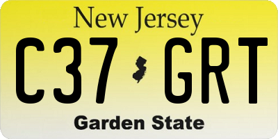 NJ license plate C37GRT