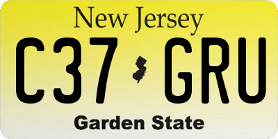 NJ license plate C37GRU
