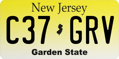 NJ license plate C37GRV