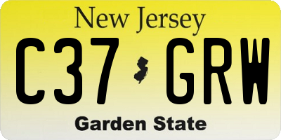 NJ license plate C37GRW