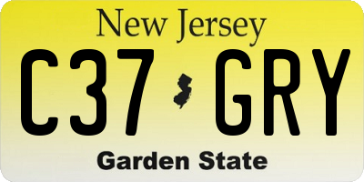 NJ license plate C37GRY
