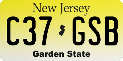 NJ license plate C37GSB