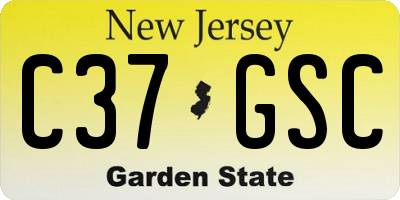 NJ license plate C37GSC