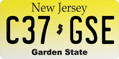 NJ license plate C37GSE