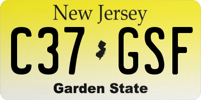 NJ license plate C37GSF