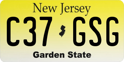 NJ license plate C37GSG