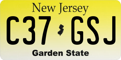 NJ license plate C37GSJ