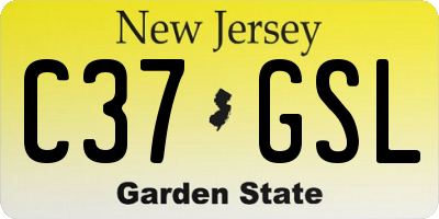 NJ license plate C37GSL