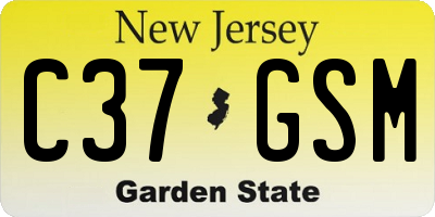 NJ license plate C37GSM