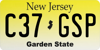 NJ license plate C37GSP