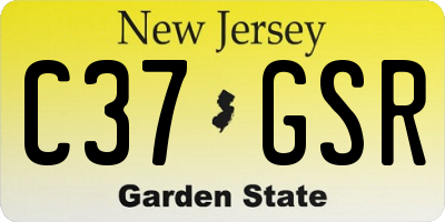 NJ license plate C37GSR