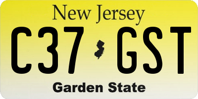 NJ license plate C37GST