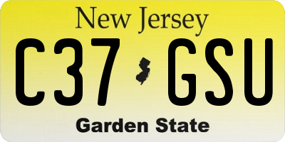 NJ license plate C37GSU