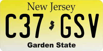 NJ license plate C37GSV