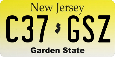 NJ license plate C37GSZ