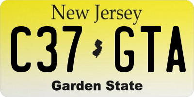 NJ license plate C37GTA