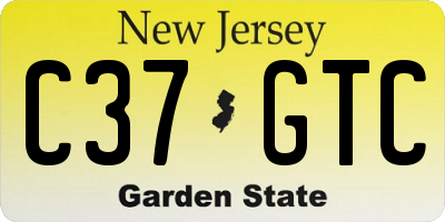 NJ license plate C37GTC