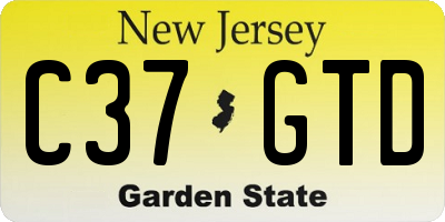 NJ license plate C37GTD