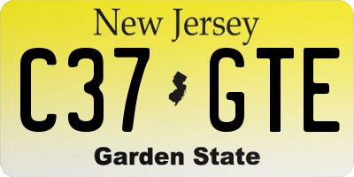 NJ license plate C37GTE