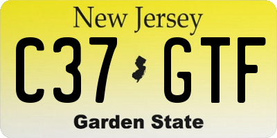 NJ license plate C37GTF
